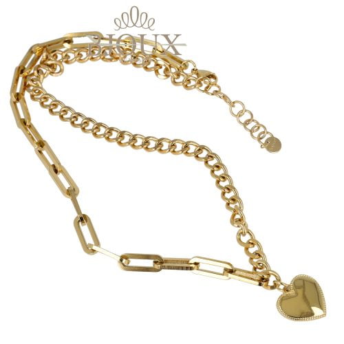 Collana in acciaio inossidabile con cuore bombato