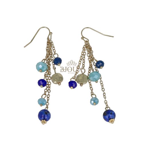 Orecchini a pendente con cristalli colorati