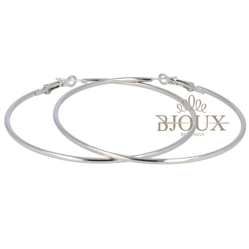 Orecchini a cerchio diametro 70 mm color argento