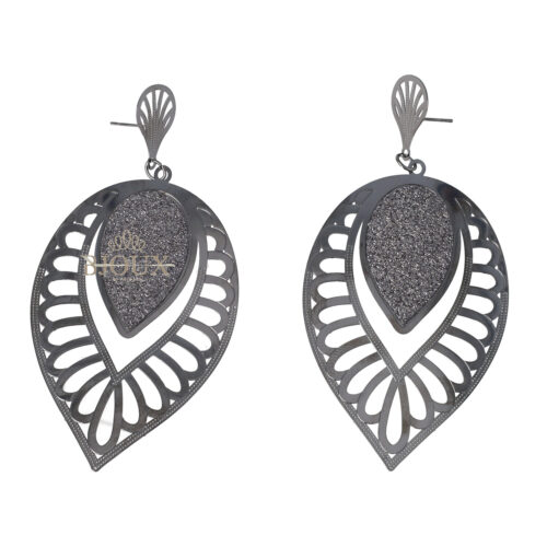 Orecchini perno con foglia