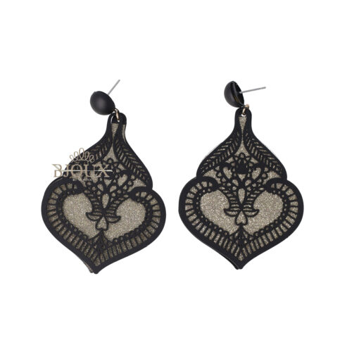 Orecchini con glitter black e oro