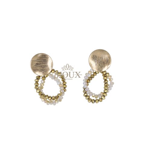 Orecchini con pendenti tondi di cristalli gold