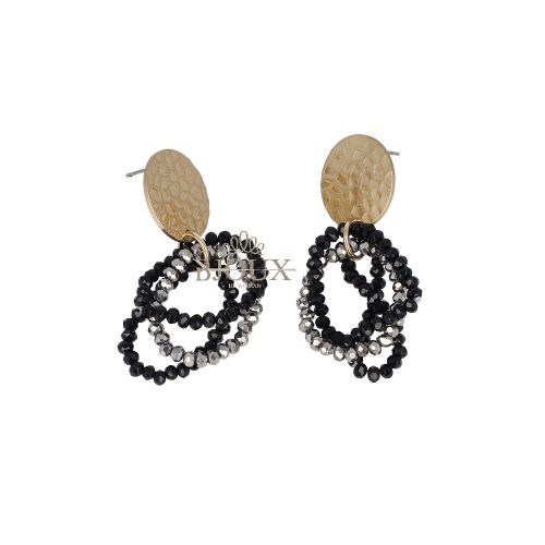 Orecchini con pendenti tondi di cristallo black