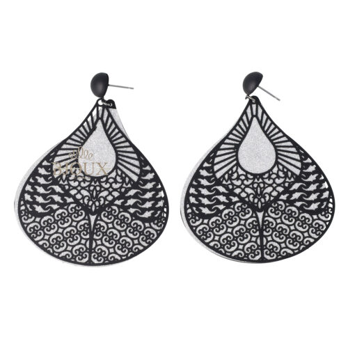 Orecchini pendente nero e argento