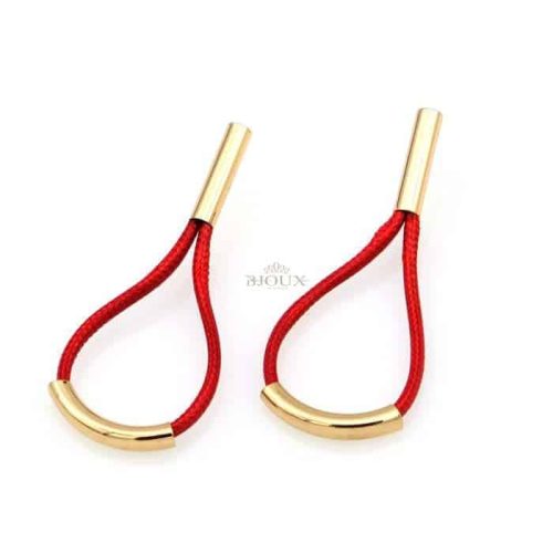 Orecchini cordoncino cerato colore rosso