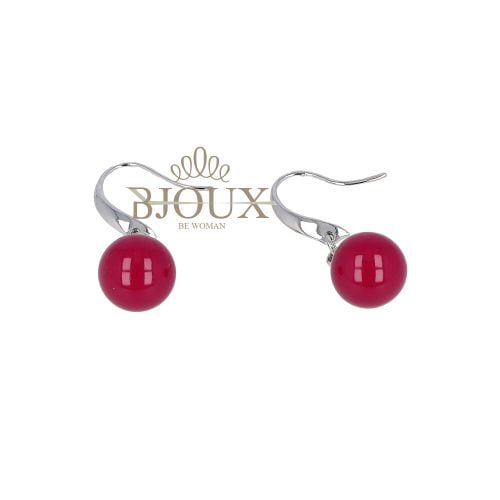 Orecchino monachina e perla fuxia 8MM