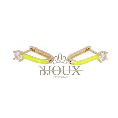 Orecchini mini in ottone smalto e zirconi