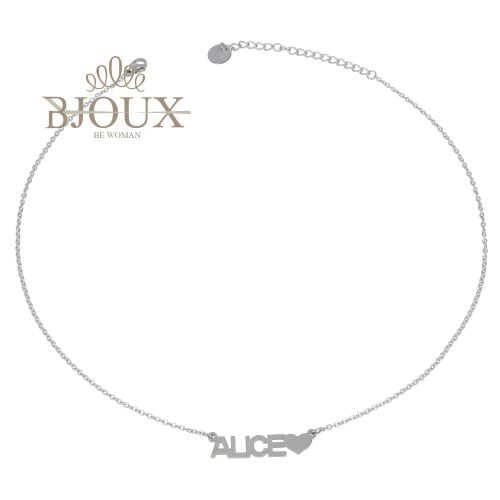 Collana in acciaio con nome lettera A
