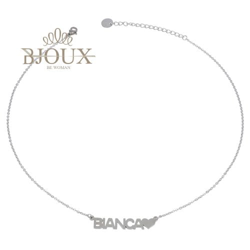 Collana in acciaio con nome  lettera B