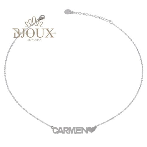 Collana in acciaio con nome lettera C