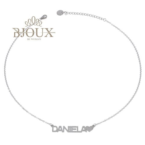 Collana in acciaio con nome lettera D