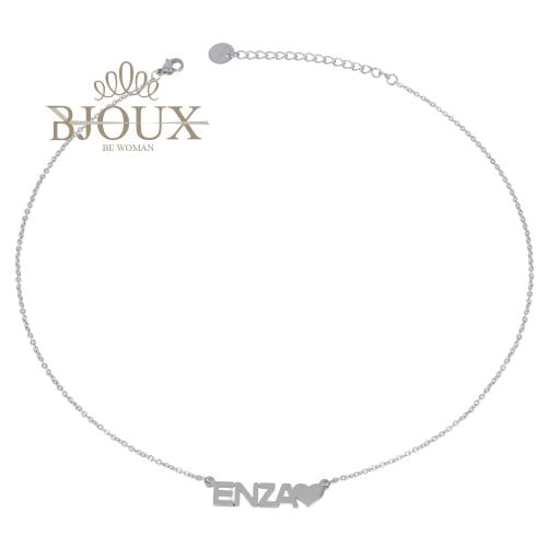 Collana in acciaio con nome lettera E