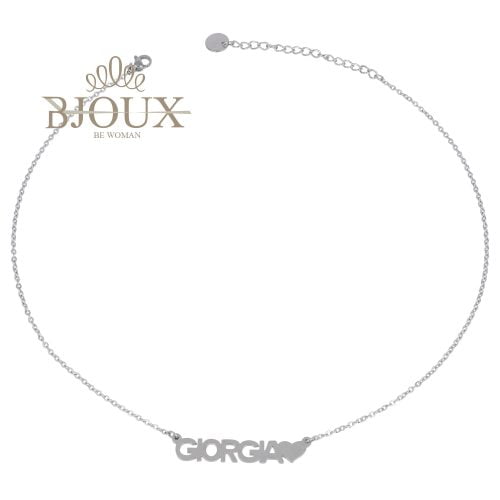 Collana in acciaio con nome  lettera G
