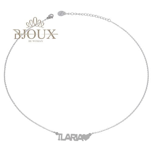 Collana in acciaio con nome lettera I