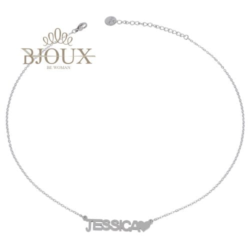 Collana in acciaio con nome  lettera J