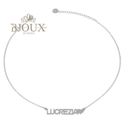 Collana in acciaio con nome lettera L