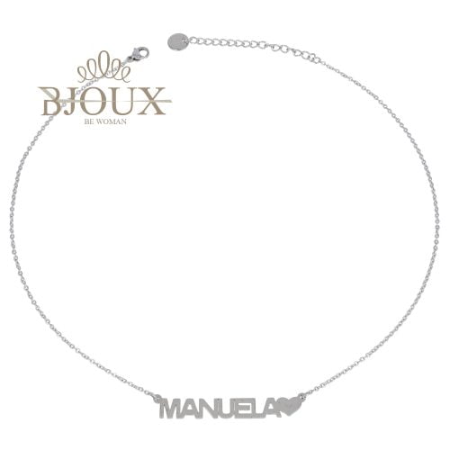 Collana in acciaio con nome lettera M