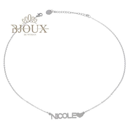 Collana in acciaio con nome lettera N