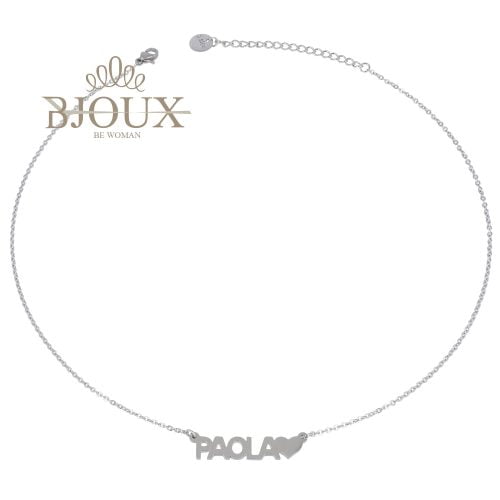 Collana in acciaio con nome lettera P