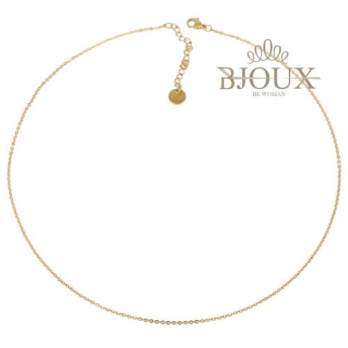 Collana in acciaio gold lung.22 cm