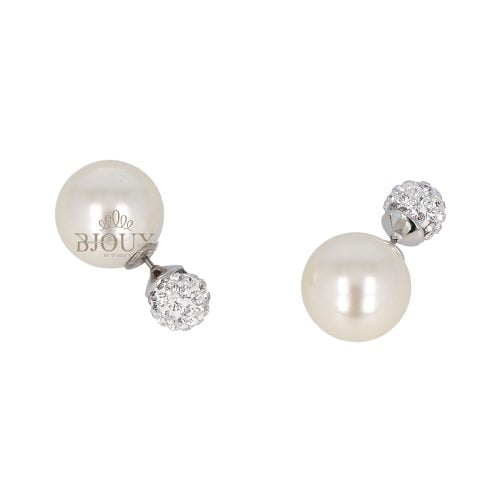 Orecchino perno con perla 14 mm