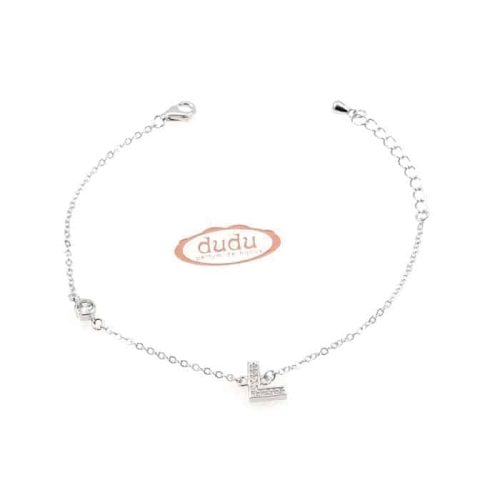 Bracciale in argento con lettera L