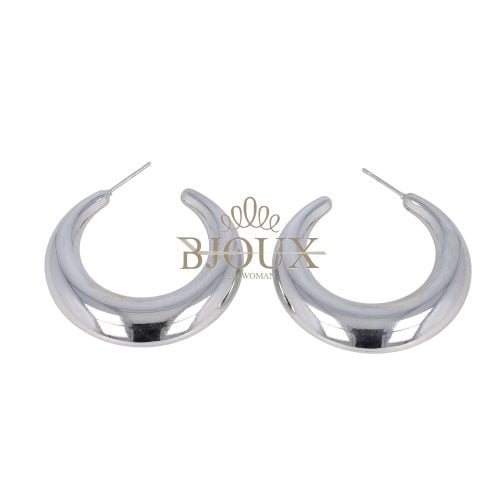 Orecchini con perno in acciaio argento diam.30