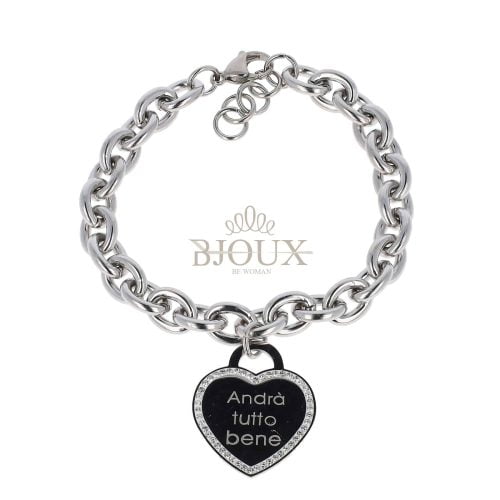 Bracciale acciaio con frase Andra Tutto Bene