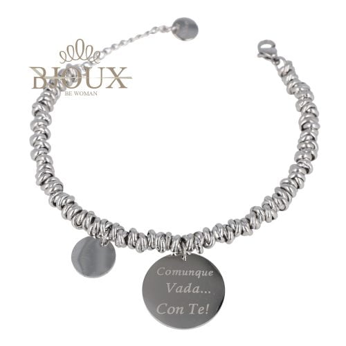 Bracciale anellini in acciaio "Con Te"