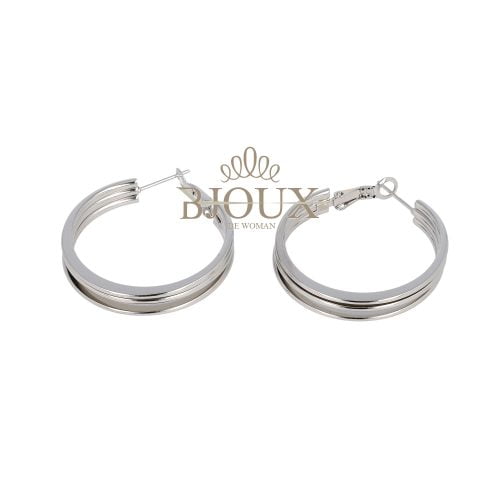 Orecchini cerchio in acciaio da 30 mm a 3 fili