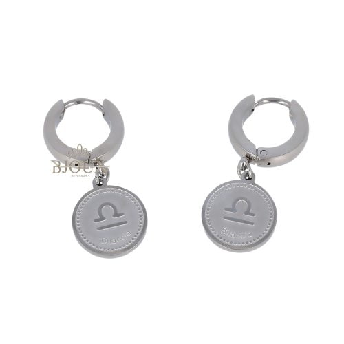 Orecchini segno zodiacale bilancia in acciaio