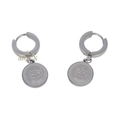 Orecchini segno zodiacale cancro in acciaio