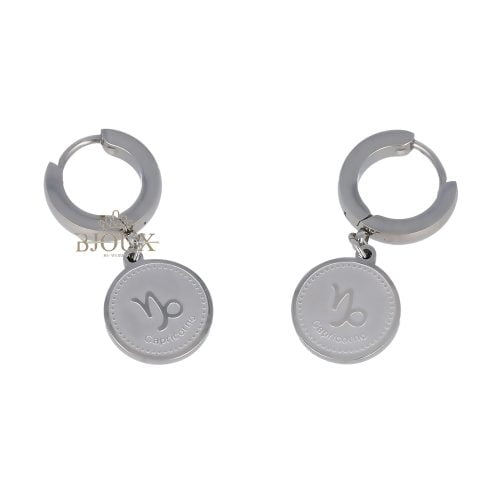 Orecchini segno zodiacale capricorno in acciaio