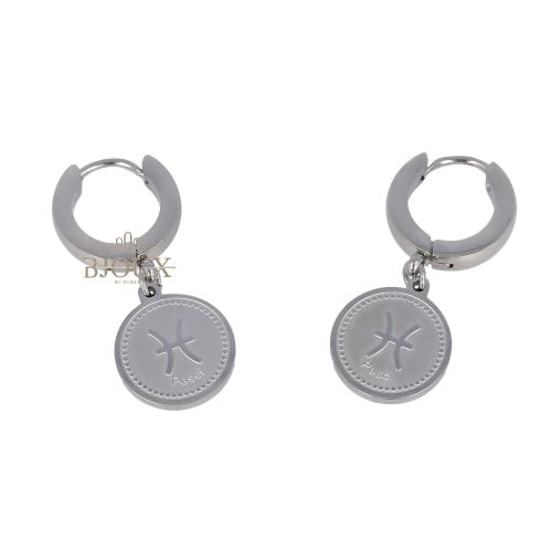 Orecchini segno zodiacale pesci in acciaio