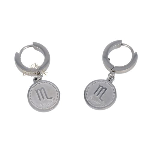 Orecchini segno zodiacale scorpione in acciaio