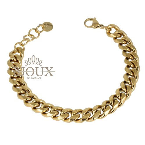 Bracciale stainless steel catena diamantata oro
