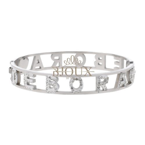 Bracciale bangle acciaio con nome lettera D