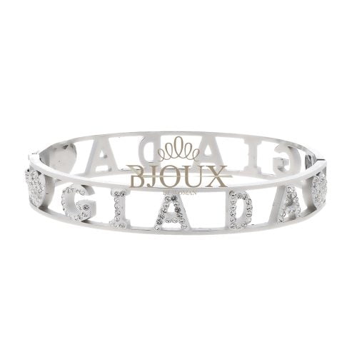 Bracciale bangle acciaio con nome lettera G