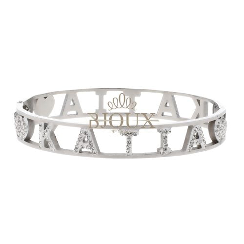 Bracciale bangle acciaio con nome Katia