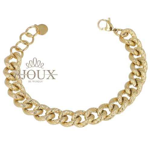 Bracciale catena acciaio dorato