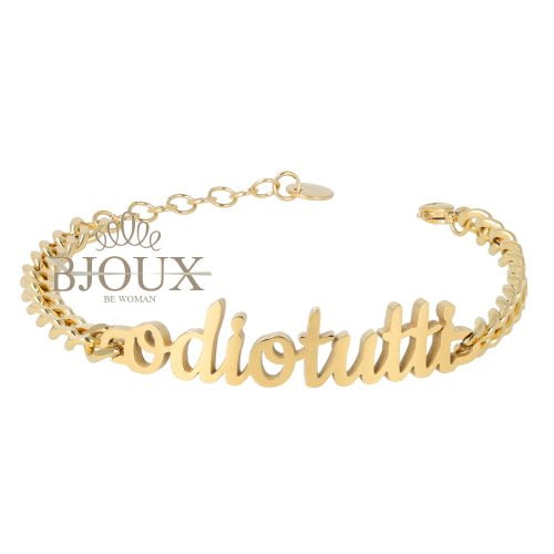 Bracciale in acciaio gold con scritta