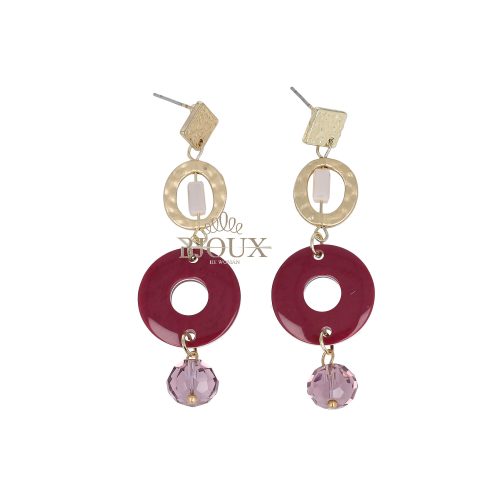 Orecchini bigiotteria a pendente con tondi colorati