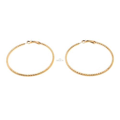 Orecchini a cerchio acciaio rosè diamantato 60 mm