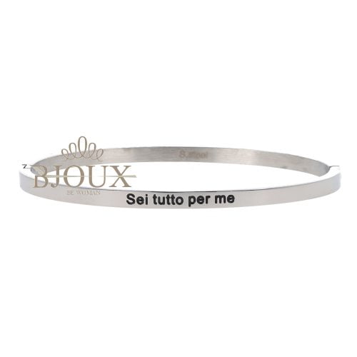 Bracciale manetta con frase sei tutto per me
