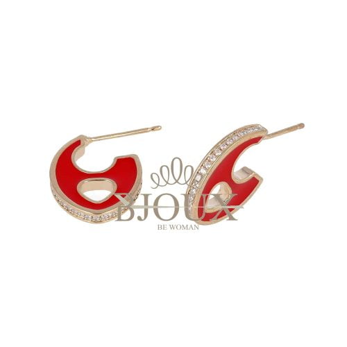 Orecchini a perno colore smalto con strass