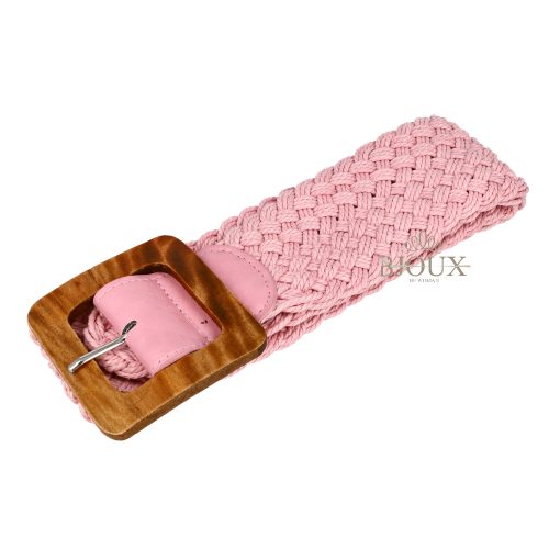 Cintura corda lavorazione intreccio rosa
