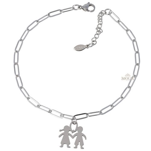 Cavigliera in acciaio ciondolo friends