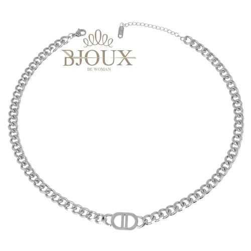 Collana girocollo groumette rodio