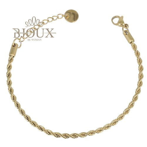 Bracciale torchon 1,5mm in acciaio dorato