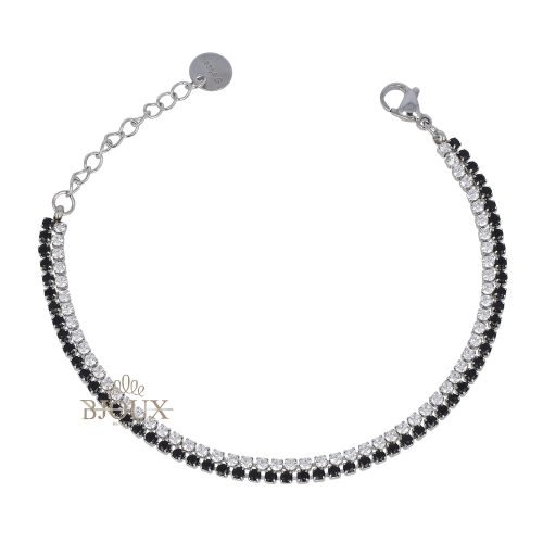 Bracciale con doppio filo strass neri